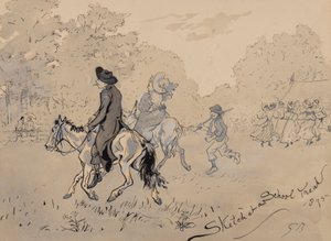 Vázlat egy iskolai csemegében, 1895 (toll, ecset, tinta és WC papíron) alkotó: Gordon Frederick Browne