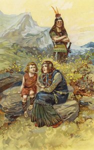 A kötelékasszony és Olaf, a fia a reggeli napsütésben ültek (chromolitho) alkotó: Gordon Frederick Browne