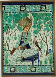 Perzsa solymász csempe panel, Pilkington