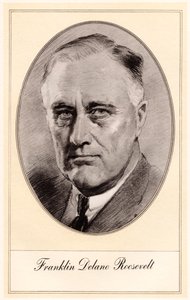 Franklin Delano Roosevelt, az Egyesült Államok 32. elnöke, 20. század közepe.