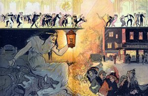 A haláltánc, kocsma. 1912 (színes litográfia) alkotó: Gordon Ross