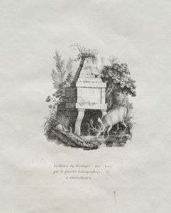Litográfiai esszék gyűjteménye: Fametszetet imitáló szökőkút, c. 1816.