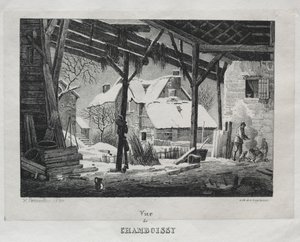 Chamboissy látképe, 1820. alkotó: Gottfried or Godefroy Engelmann