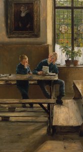 Az árvaházban, 1886 körül (olaj, tábla)