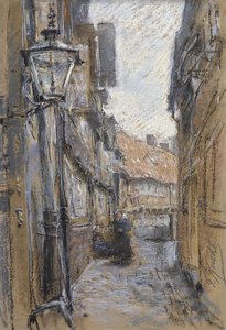 Teilfeld utca, 1890 (pasztell a kártyán)
