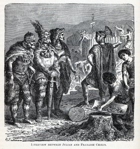 Interjú Julianus és a frank főnökök között, 1882 alkotó: Gottlob Heinrich Leutemann