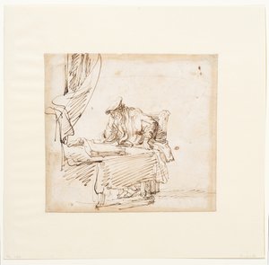 Egy asztalnál ülő tudós, amelyen egy nagy könyv pihen. alkotó: Govaert (attr. to) Flinck