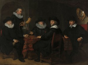 Az Arquebusiers Polgárőrség négy kormányzója, Amszterdam, 1642.