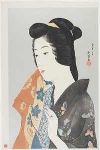 (Woman Handing Towel), 1920. október alkotó: Goyo Hashiguchi