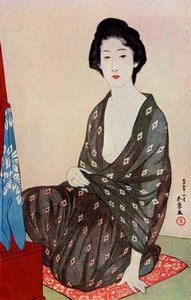 Nyári ruhát viselő japán nő, 1920 1930.