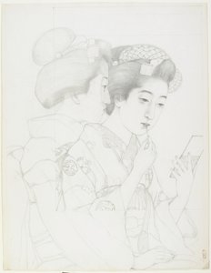 Tanulmány ajakkefét tartó nőnek, 1919 alkotó: Goyo Hashiguchi