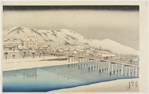 A Sanjo Nagy Híd Kiotóban, 1920. január alkotó: Goyo Hashiguchi