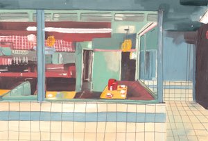 Diner, 2012 (olaj, papír)