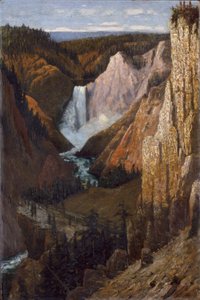 Kilátás az alsó vízesésre, Grand Canyon of the Yellowstone alkotó: Grafton Tyler Brown