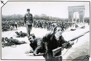 Charles de Gaulle győzelmi sétája a Champs Elysées-n Párizs felszabadításakor
