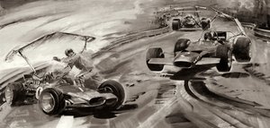 Grand Prix Problems (gouache, papír)