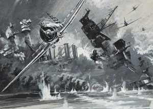 Pearl Harbour, 1941. december 7. (gouache, papír)