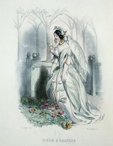 A narancsvirág, a „Les Fleurs Animees”-ből, Charles Geoffroy (1819-82) metszetében alkotó: Grandville