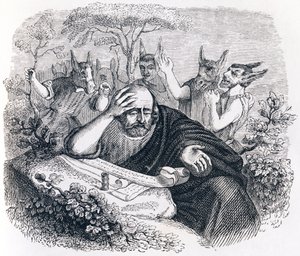 Demokrita (Kr. e. 460-370). és az abderitánok. (Hippokratész levele) - La Fontaine meséi alkotó: Grandville
