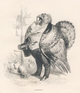 Törökország bankárként. JJ Granville által illusztrált matricák. Tamisier aláírással ellátott metszet a "Souvenirs d
