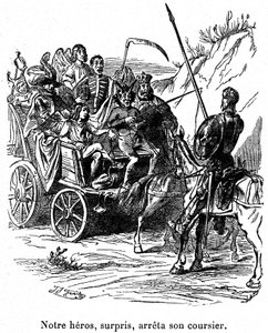 A Don Quijote kalandjainak illusztrációja Cervantes tollából