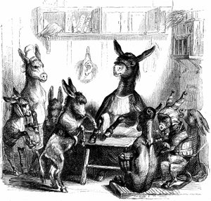 Jelenet Balzac "Les animaux peints par eux-memes - Vie privee et publique des animaux" című művéből.