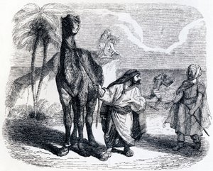 A teve és az úszó botok – La Fontaine meséi alkotó: Grandville