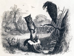 A varjú és a róka) A varjú és a róka - La Fontaine meséi alkotó: Grandville