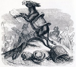 A szamár és gazdái - La Fontaine meséi alkotó: Grandville