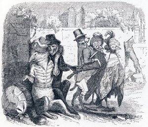 A róka és a szőlő (Le renard et les raisins) - La Fontaine meséi alkotó: Grandville
