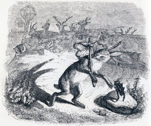 A nyúl füle - La Fontaine meséi alkotó: Grandville