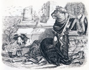Az oroszlán udvara - La Fontaine meséi alkotó: Grandville