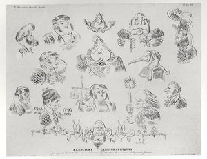 Kalligráfiai gyakorlatok, 1832 alkotó: Grandville