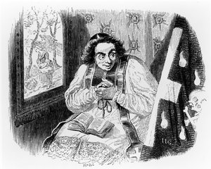 A pap és a holttest, illusztráció a La Fontaine „Fables”-hoz, H. Fournier Aine, 1838