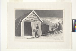 Vetés és betakarítás alkotó: Grant Wood