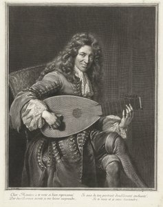 Charles Mouton (kb. 1626-1710) zeneszerző portréja alkotó: Gérard Edelinck