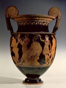 Karneia, vagy Szüreti Fesztivál, vörös alakos voluta kráter, Kr.e. 5. század vége – ie 4. század eleje (kerámia) alkotó: Greek