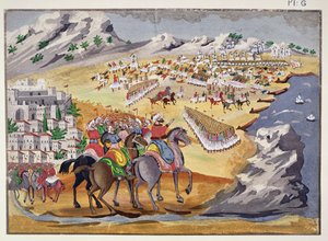 Langadai és Compoti csata 1821-ben, a görög függetlenségi háború képes történetéből alkotó: Greek School