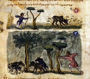 Medve- és vaddisznóvadászat - Oppianus "A vadászat" című művében alkotó: Greek School