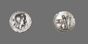 Drachm, amely a nimfát ábrázolja, amfitrit, Kr.e. 216-203 alkotó: Greek School