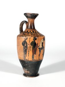Lekythos, harcra felfegyverzett harcosok, ie 510-500 alkotó: Greek School