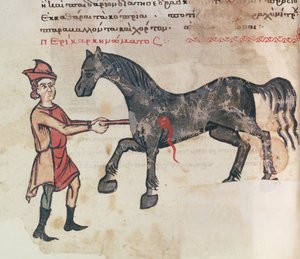 Ms Grec 2244 fol.37v, lovon dolgozik alkotó: Greek School