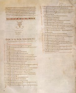 Kephalaia táblázata, Szent Márk evangéliuma, a Codex Alexandrinusból (vellum) alkotó: Greek School