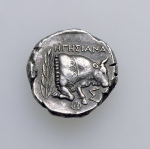 Tetradrachm of Samos, Ionia, bikát ábrázol, Kr.e. 390 körül (fordított) (ezüst) (előlapját lásd: 168076) alkotó: Greek School