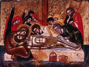 A keresztről való leszállás alkotó: Greek icon