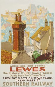 Lewes, a déli vasutat reklámozó plakát (színes litó)
