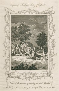Pestis áldozatainak temetése, Holywell Mount, Shoreditch, London, 1665 c XVIII. század vége alkotó: Grignion