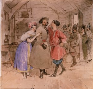 Jelenet M. Glinka Élet Ivan Susanin cárnak című operájából, 1830-as évek vége