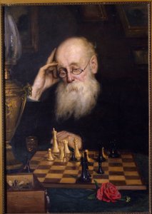 Sakk önmaga ellen (Sakk önmagával). Grigorij (Grigorij, Grigorij) festménye Grigorjevics Myasoyedov (Myasoedov, Miasoedov) (1834-1911), olaj, vászon