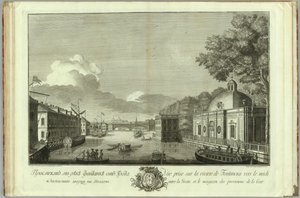Kilátás a Fontanka folyóra a Grotto Booktól Szentpétervár alapításának 50. évfordulójáig, 1753 alkotó: Grigory Anikeevich Kachalov